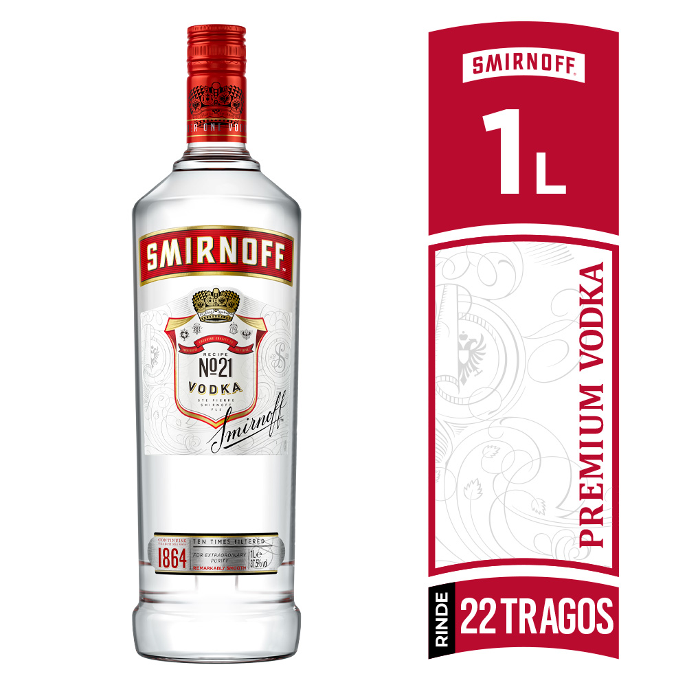 Smirnoff vodka (botella 1 l)
