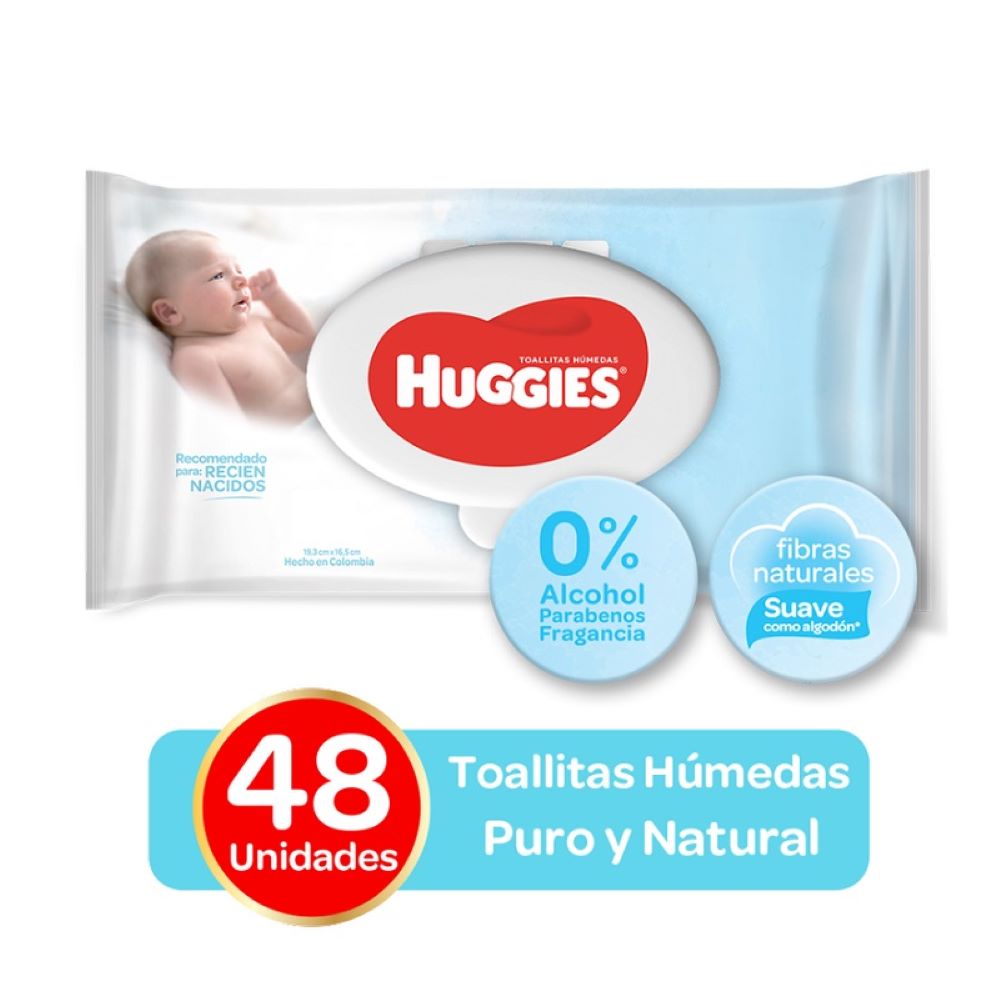 Huggies toallitas húmedas puro y natural (48 unidades)