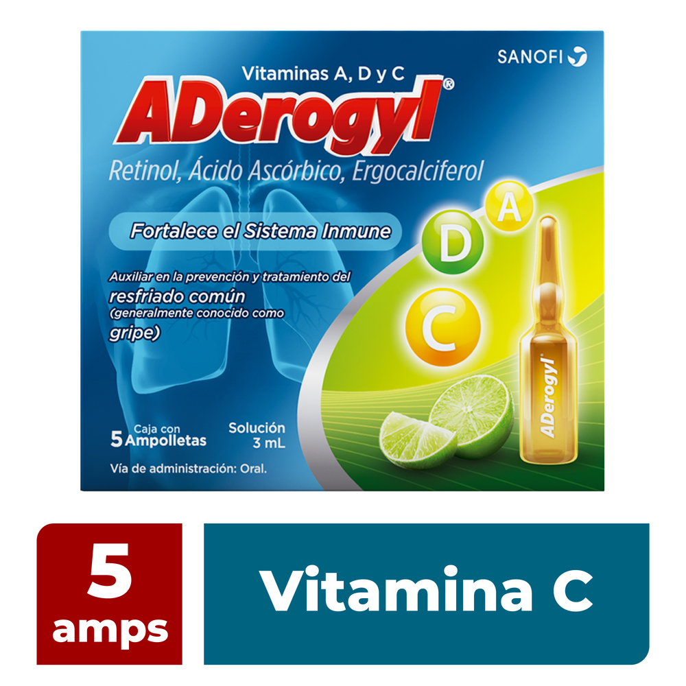 Sanofi aderogyl solución retinol/ácido ascórbico/ergocalciferol (5 un)