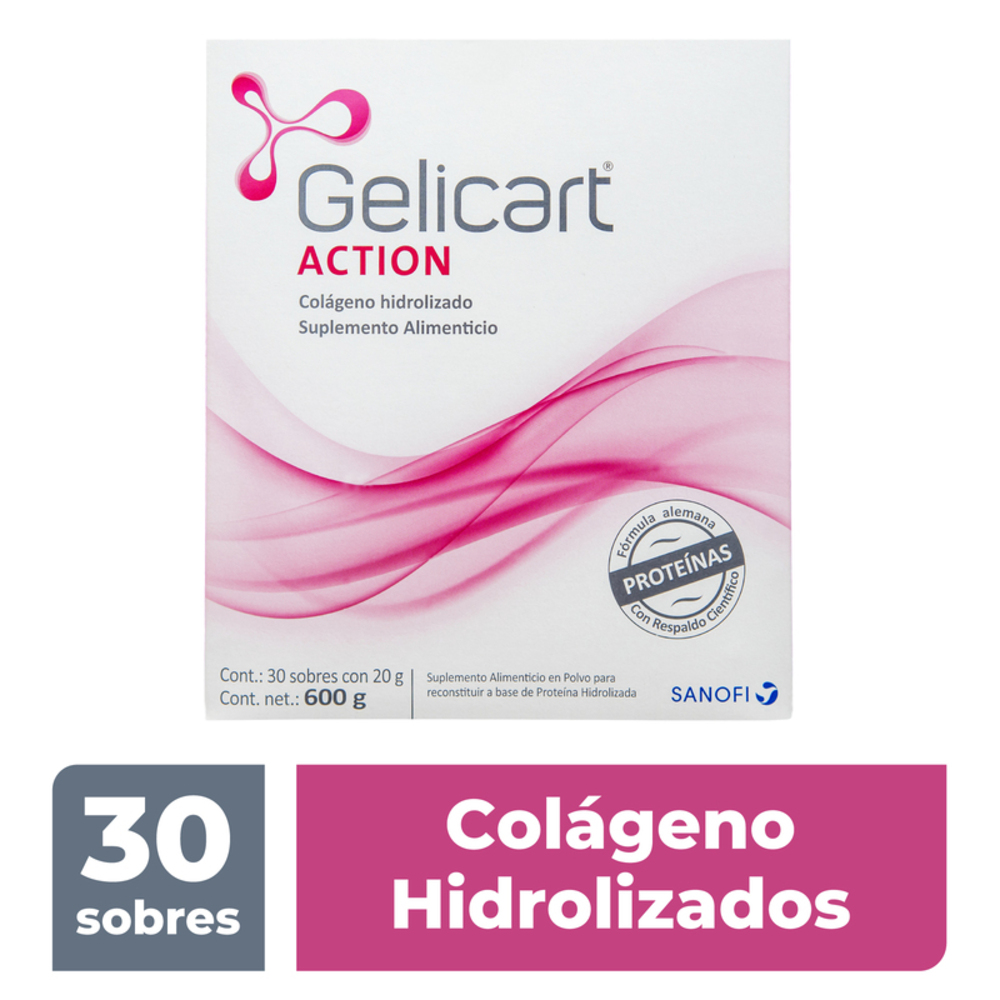 Gelicart colágeno action hidrolizado en polvo (30 piezas)