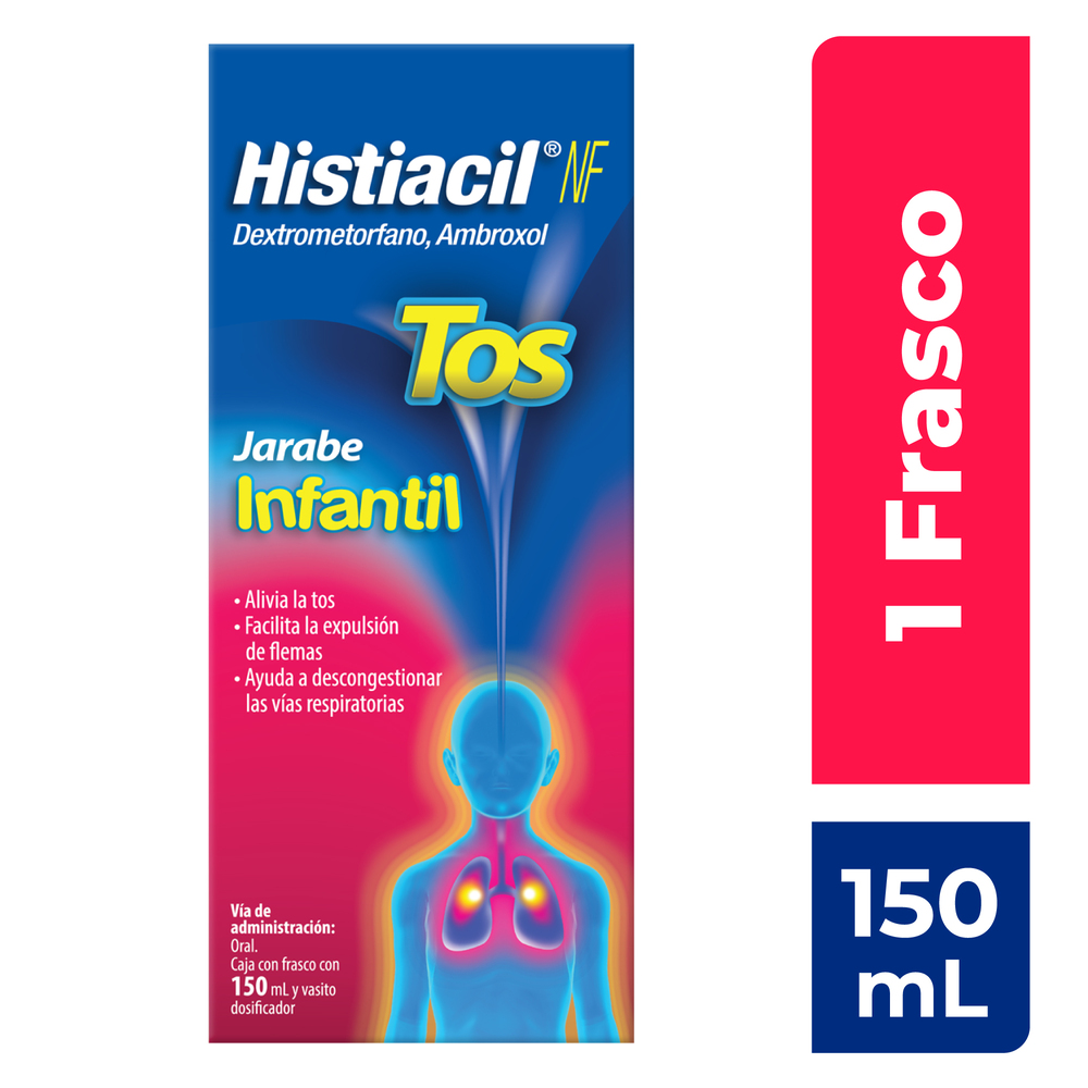Histiacil nf dextrometorfano ambroxol jarabe 113 mg/150 mg (150 ml)