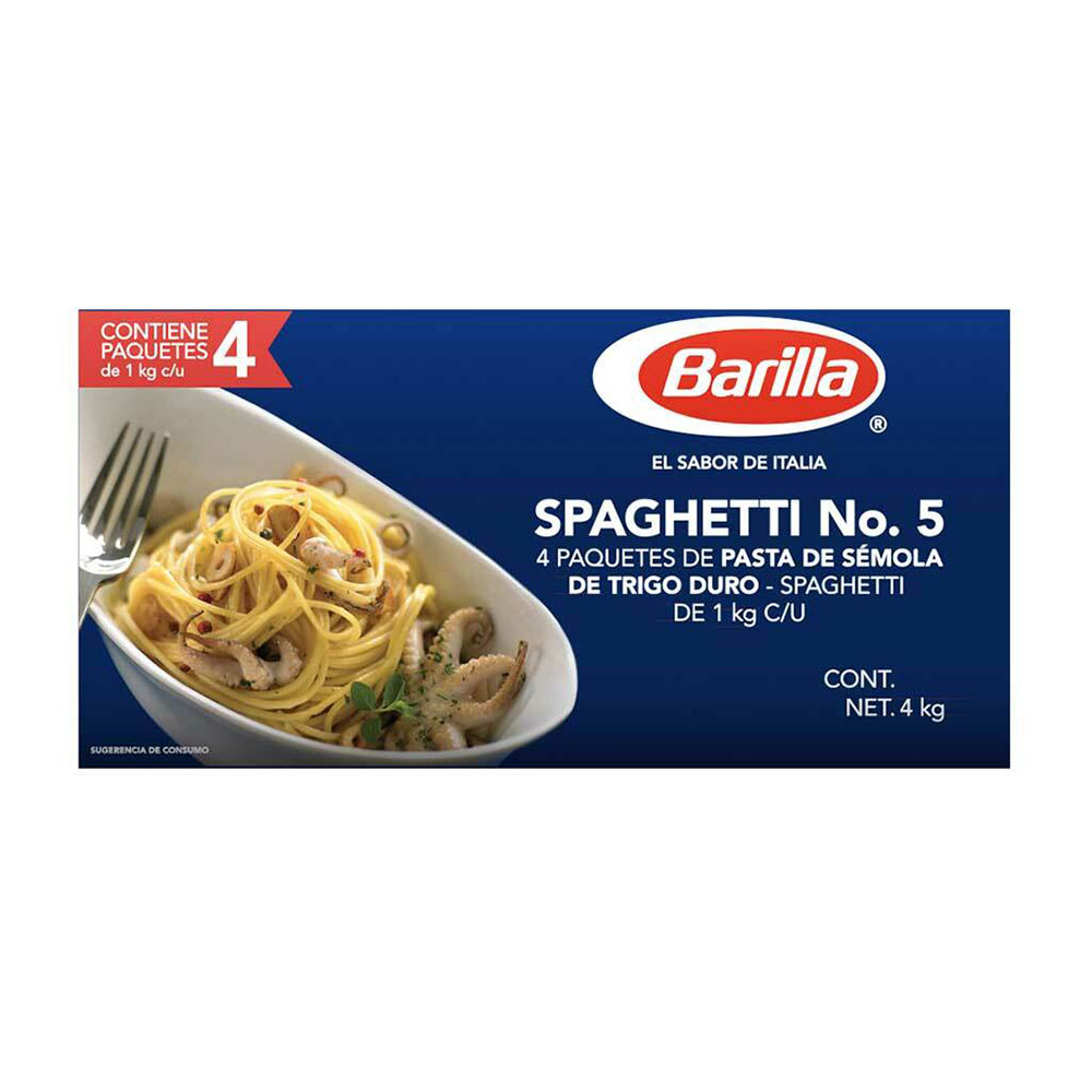 Barilla spaghetti no. 5 (pack 4 x 1 kg)