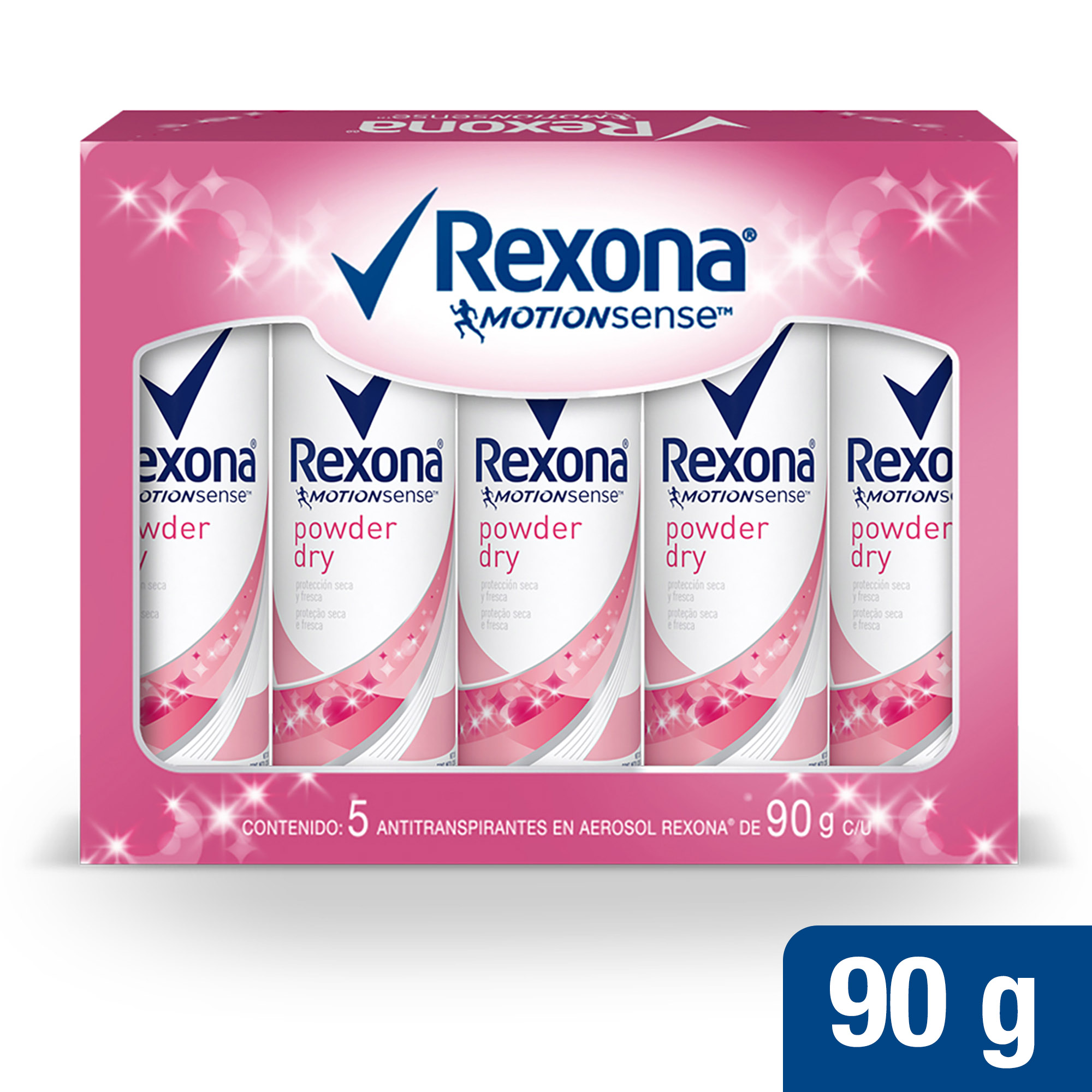 Rexona antitranspirante en aerosol powder dry (5 x 90 g)